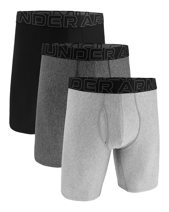 Men's UA Performance Tech™ 9" 3-Pack Boxerjock®, Gray, pdpMainDesktop image number 2